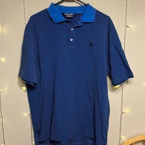 Polo Ralph Lauren POLO ⛳️ GOLF Polo, Blue with Navy Blue Stripes Size L